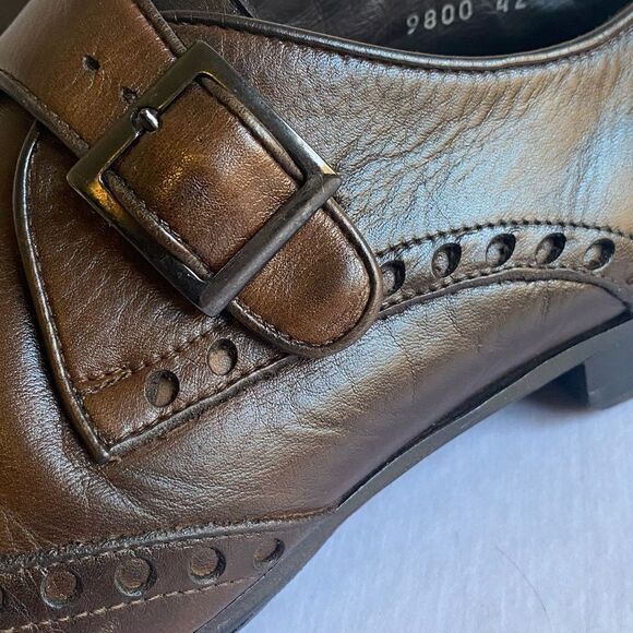 CERTO Men’s Single Monk Strap Wing Tip Leather Shoes Size 42 / 9.5 US - Picture 5 of 15